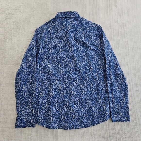 Blue Floral Shirt Men's L Slim Fit Long Sleeve Button-Down NEW Goodfellow NWT - Picture 10 of 15
